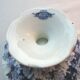 Fruit cup on pedestal, signed Creil Montereau, Flora: Hawthorn and oats
