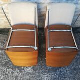Wooden and fabric shell chairs