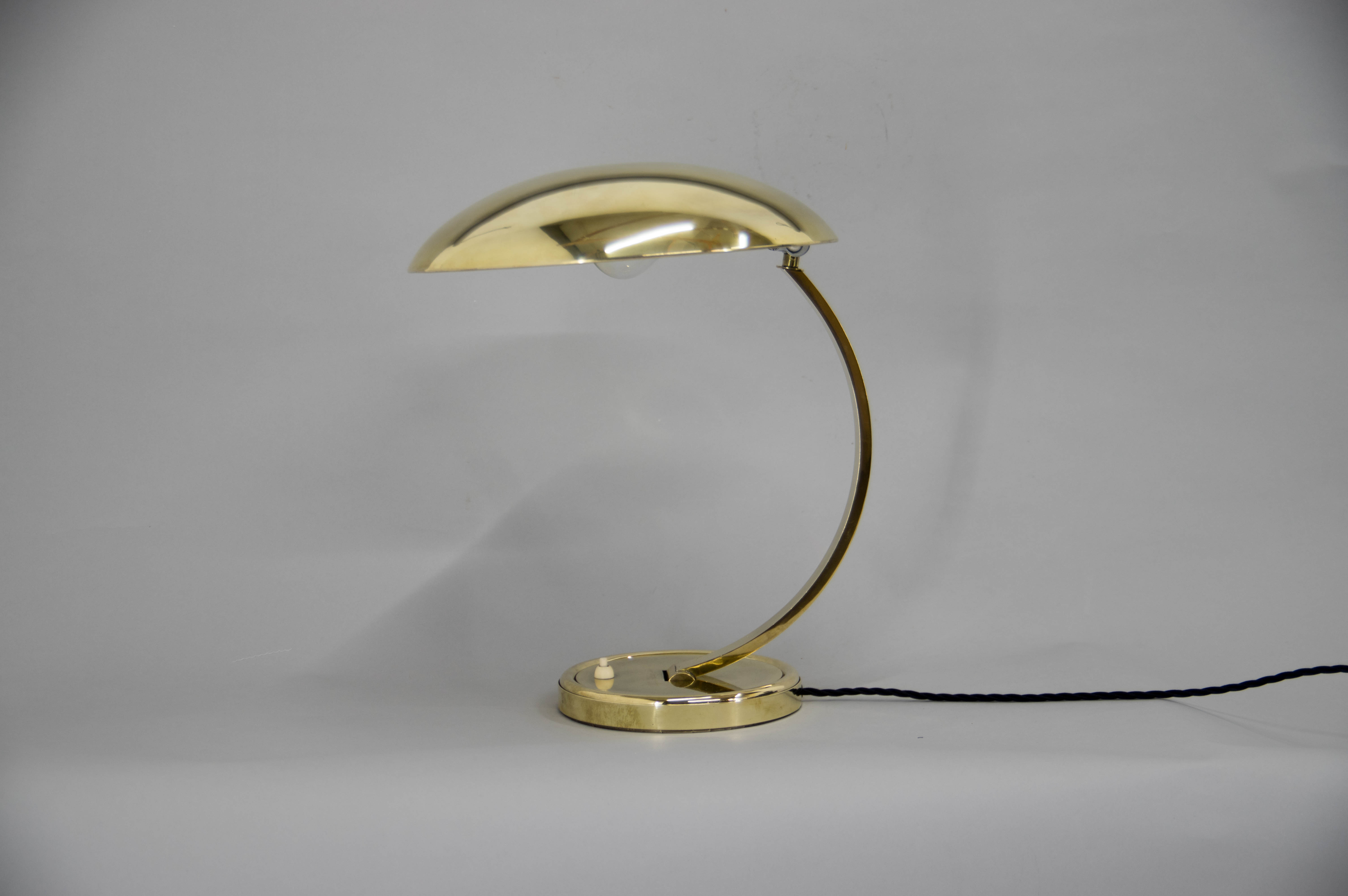 Egon hillebrand brass table lamp, 1960s, restored