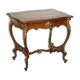 Pine desk with leather and gilding, late Victorian period around 1900.