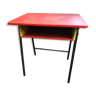 School desk in red and yellow skai