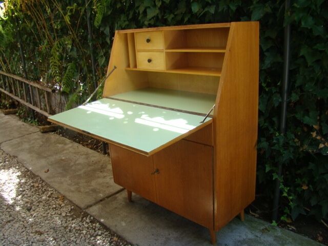 Old oak vintage writing desk 60