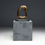 Sculpture lumineuse en bronze « Pêcheur » de Carlo Lorenzetti, Pays-Bas, 2019