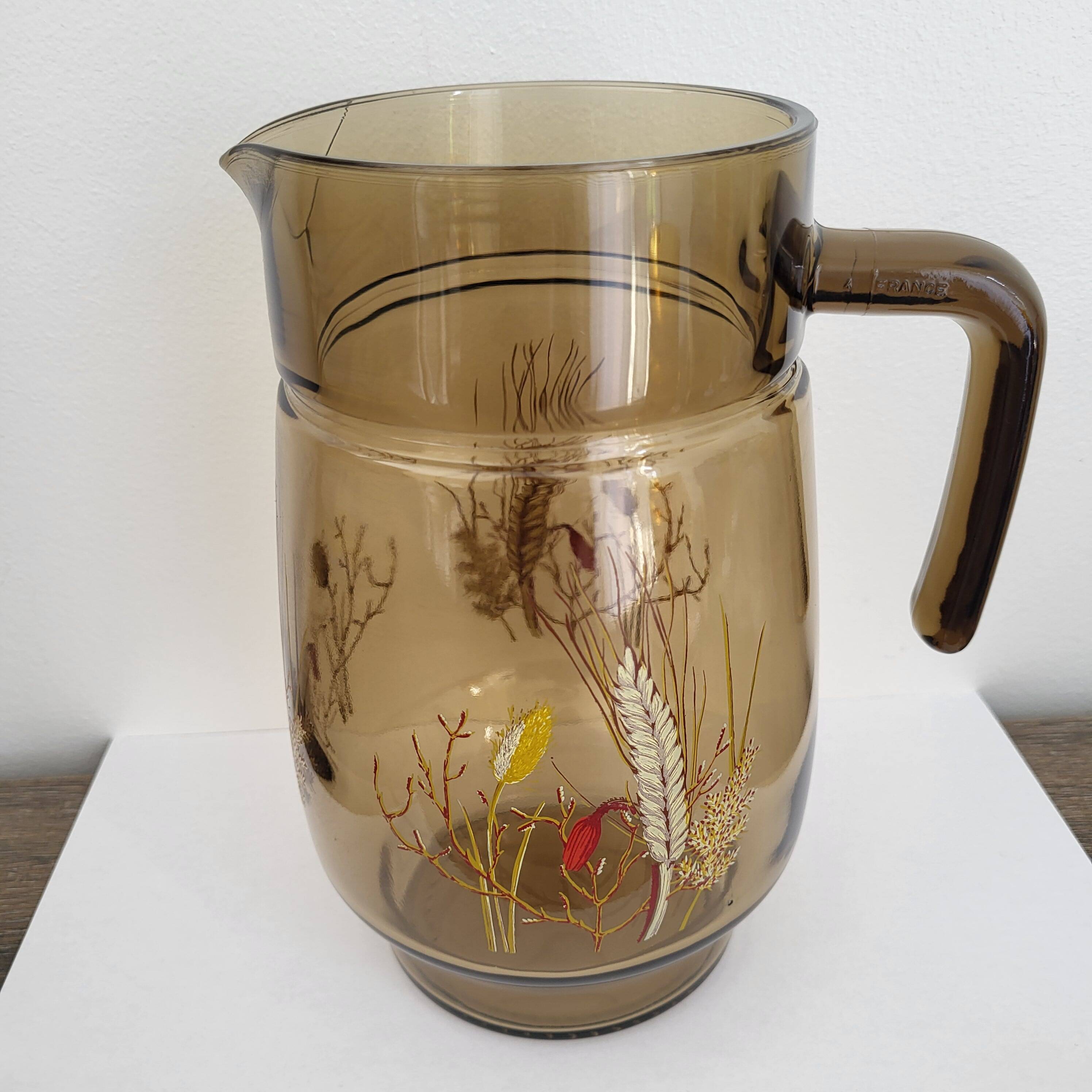Vintage smoked glass pitcher