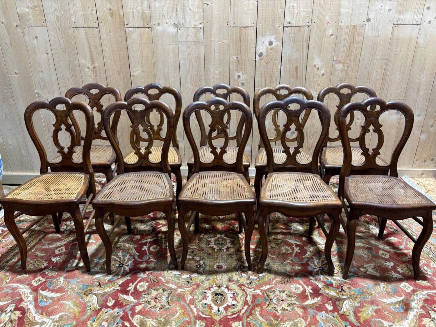 Set of 10 caned chairs from the Louis Philippe period.