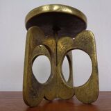 Brutalist Bronze Candle Holder, 1960s