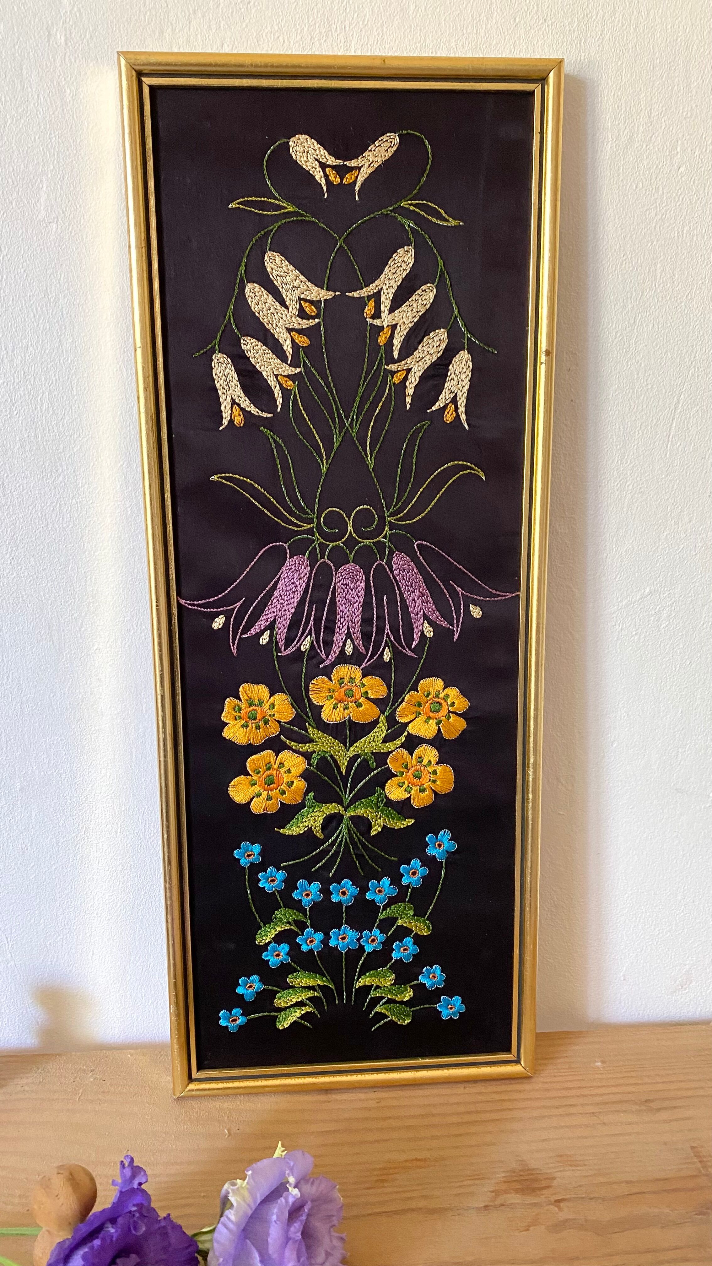 Framed vintage embroidery