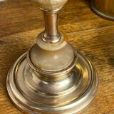 Brass and stone candlestick