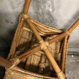 Set of 4 chairs rattan and wicker signed HH