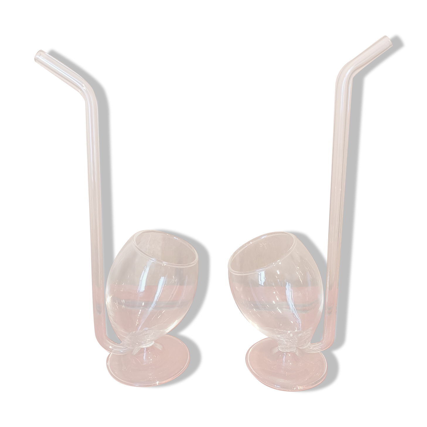 Paire de verres avec paille intégrée