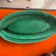 Green fish service Sarreguemines 1950s in new condition.
