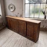 XL oak workshop sideboard with sliding doors from 1900