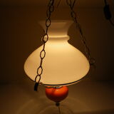 Vintage hanging from the 70s with chrome frame and enamelled orange ball finish
