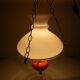 Vintage hanging from the 70s with chrome frame and enamelled orange ball finish
