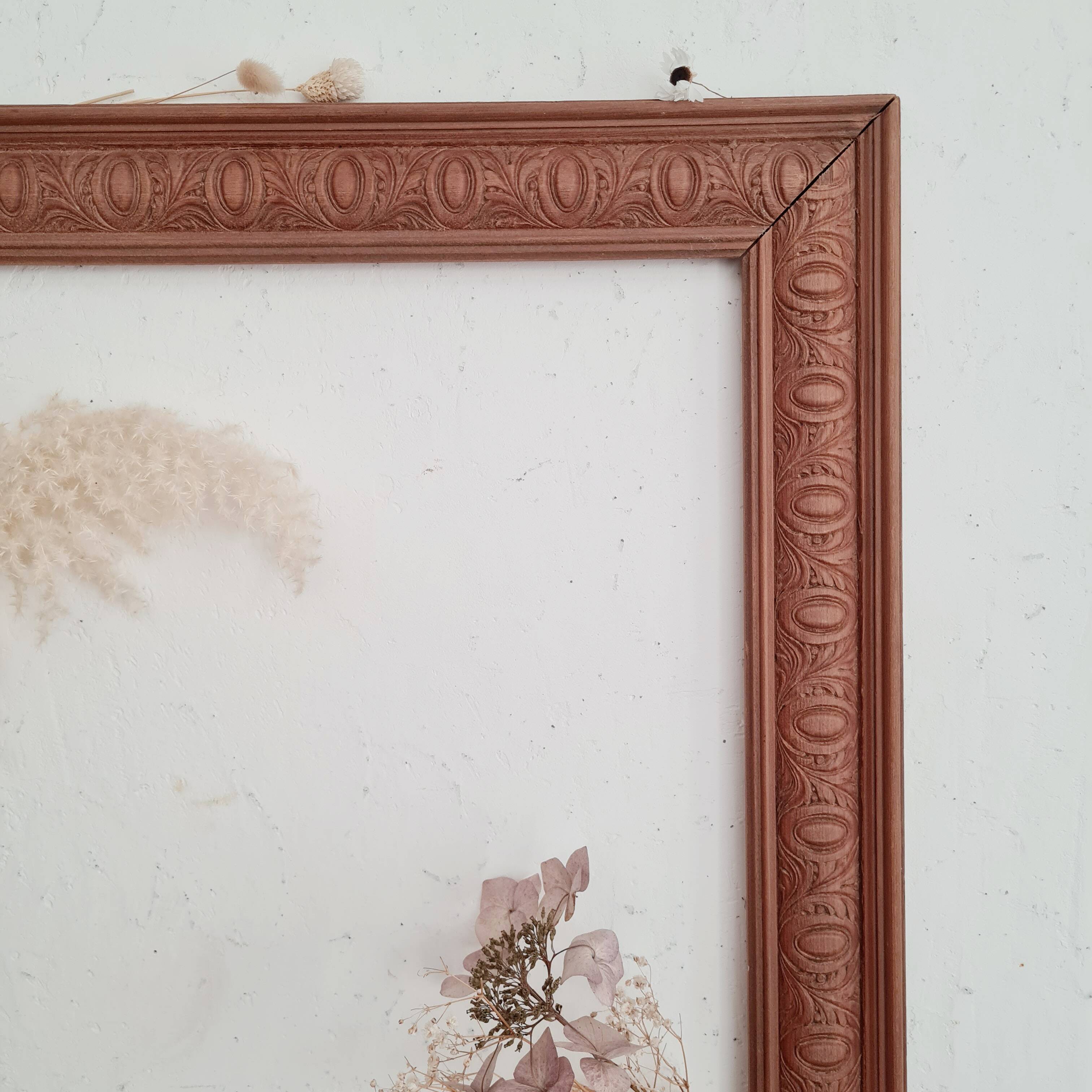 Antique carved wooden frame 64 x 54