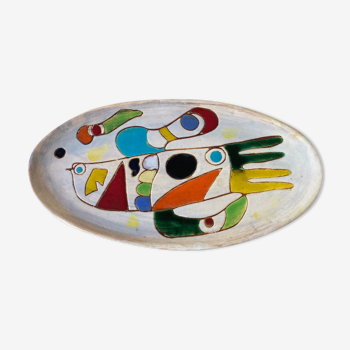 Enamelled ceramic dish MC Treinen Vallauris