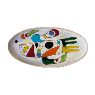 Enamelled ceramic dish MC Treinen Vallauris