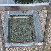 Console service of the 70s double trays smoked glass chrome base