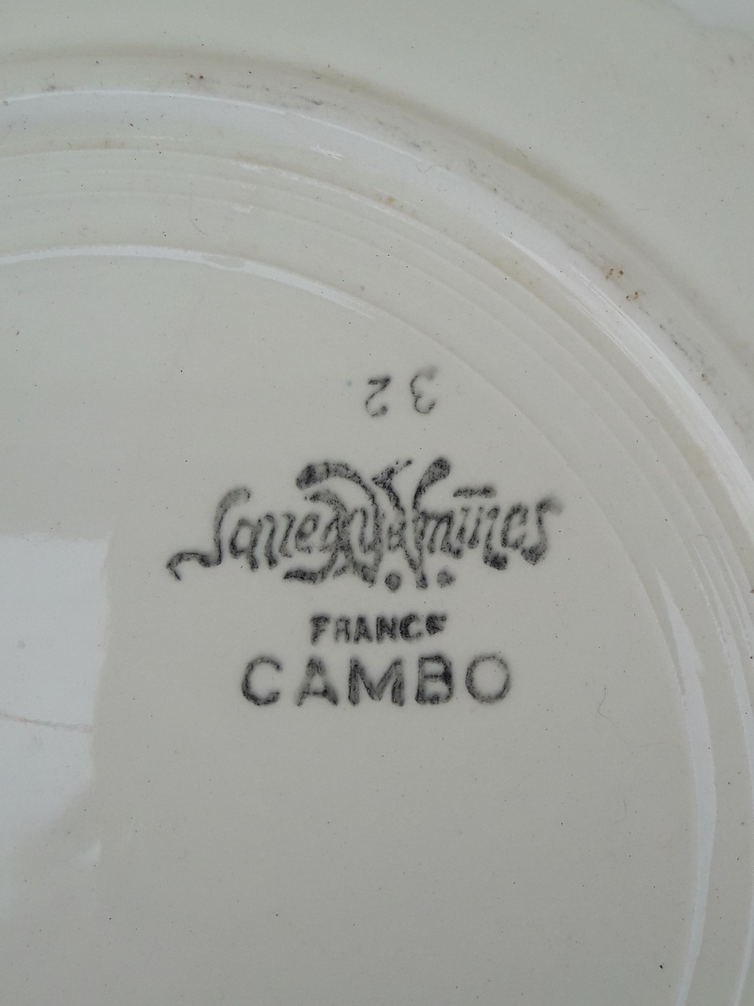 Set de 3 assiettes creuses en faïence de Sarreguemines modèle Cambo