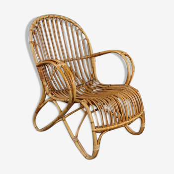 Belse 8 armchair in rattan of Dutch design round back 50s