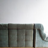 Almond green velvet modular sofa 1970
