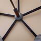 Chandelier with 5 branches in teak and brass, Scandinavian design.