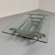 Space coffee table from the 70s, tubular metal and glass, Italian design