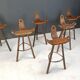 Ensemble de 6 tabourets de bar brutalistes, années 1960
