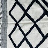 Handmade black and white traditional Moroccan kilim rug size 150x250.