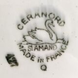 Plats service céramique vert frise