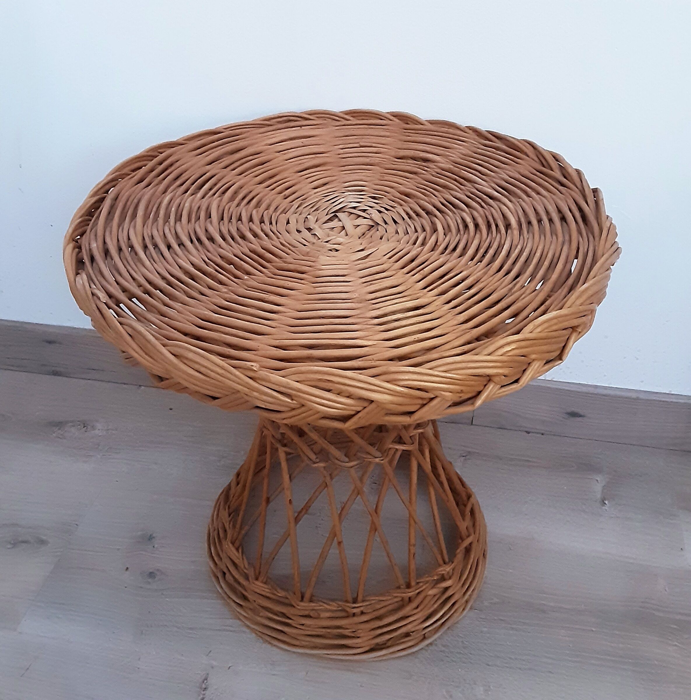 Vintage rattan round table
