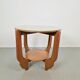 Table d'appoint en chêne rond de style Art Déco, années 1930
