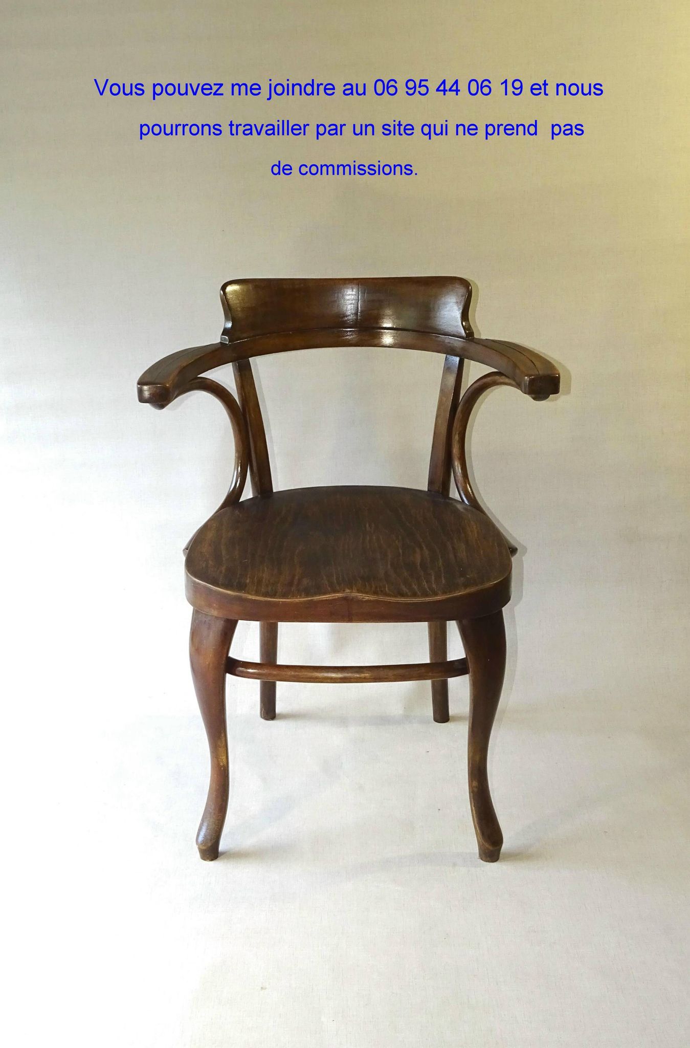 Thonet office chair No. 6150 from 1911, saddle wood seat - Bentwood -