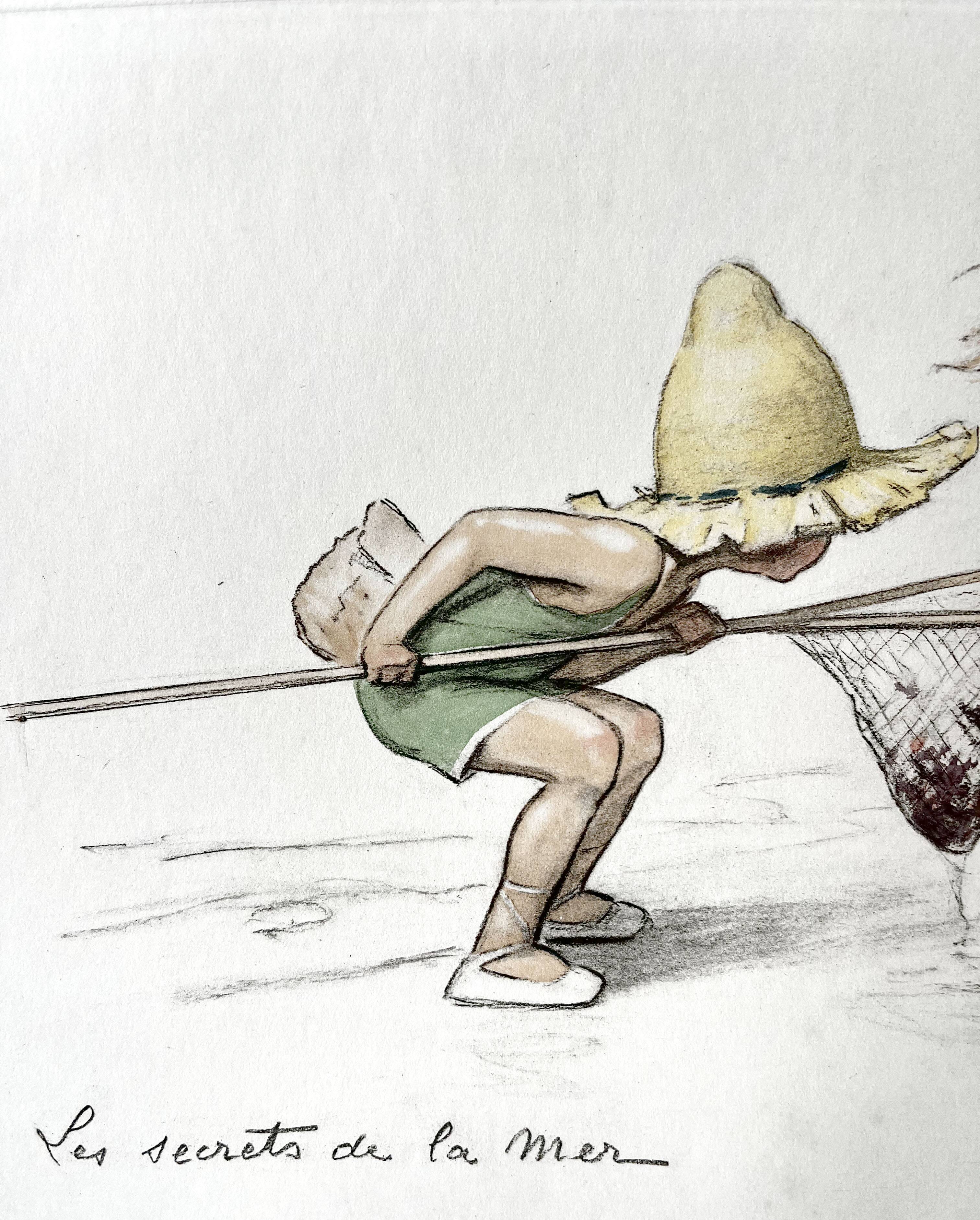 Lithograph “The secrets of the sea” by Georges Redon, 1926