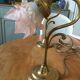 Old bedside lamp flower in art nouveau style glass paste