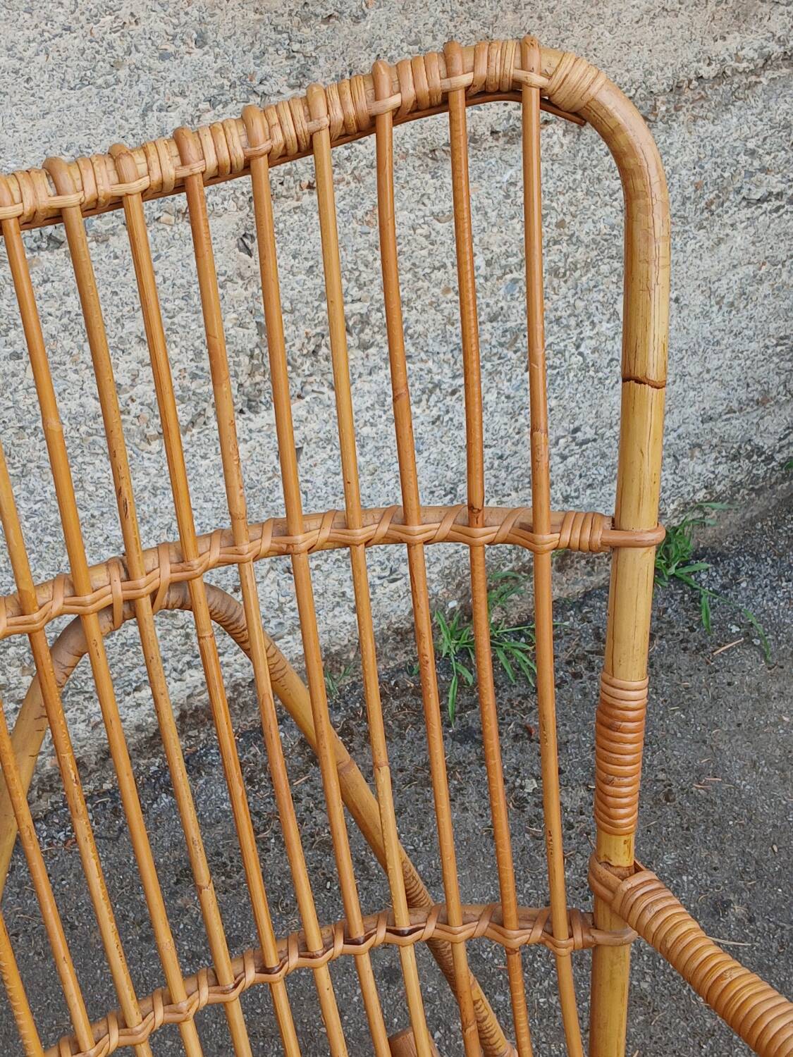 Rocking-chair en rotin , années 50/60