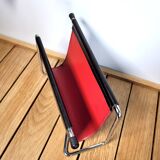 Vintage mail rack in metal and leather