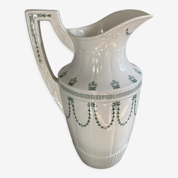 Terre de fer gien white pitcher model marie louise