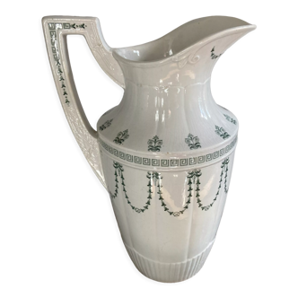 Terre de fer gien white pitcher model marie louise