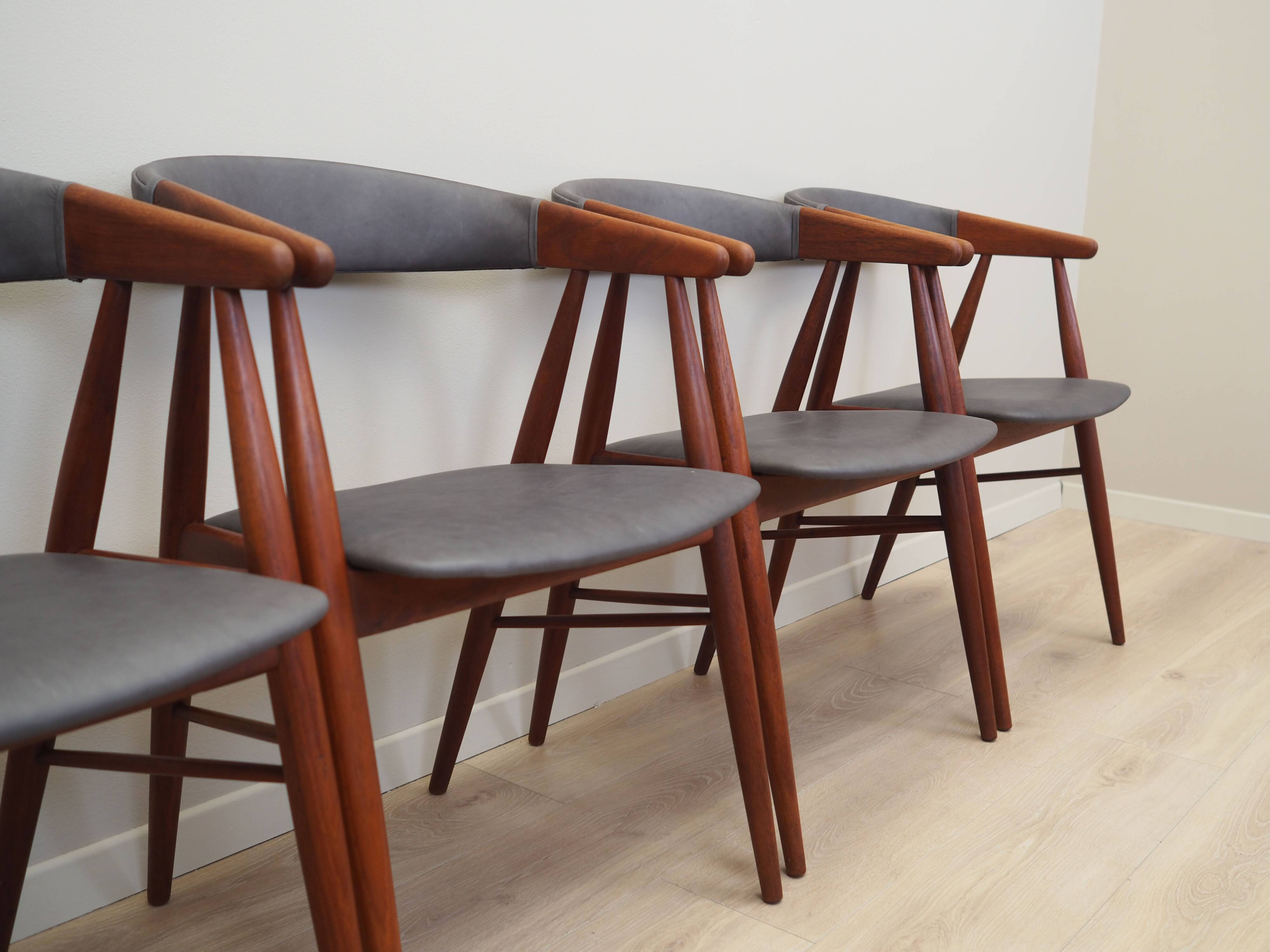 Set of four teak chairs, Danish design, 1960s, designer: Ejner Larsen & Aks