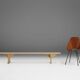 Rustic hand crafted Beige Wooden Bench, France, 1900s
