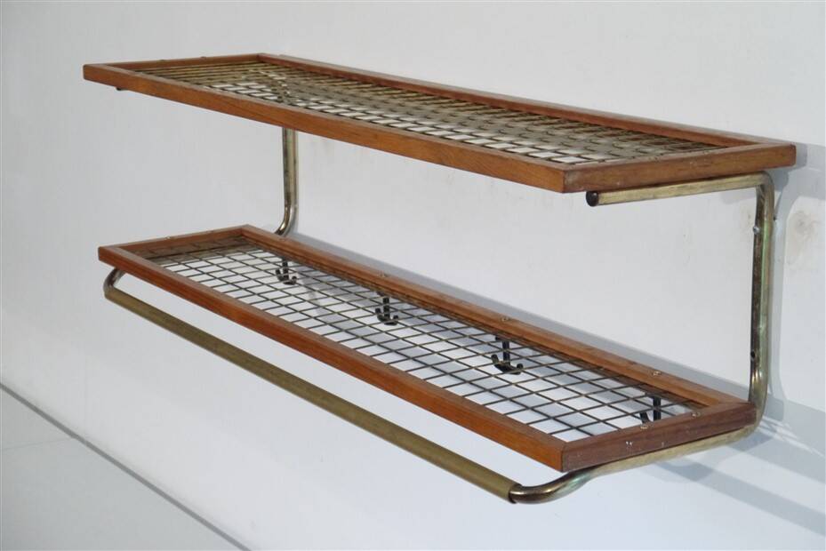 Shelf, vintage Scandinavian coat rack 1960