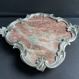 Base or support in marble and bronze silvered Louis XV-Rocaille style