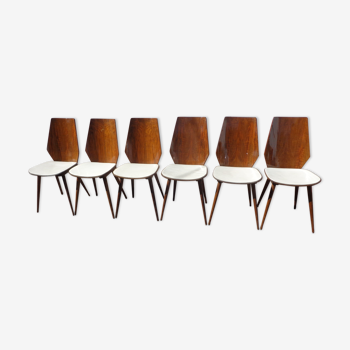 6 Baumann chairs, beech and sycamore