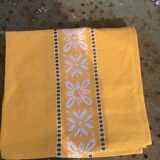Nappe basque et 6 serviettes en coton orange kiva vintage