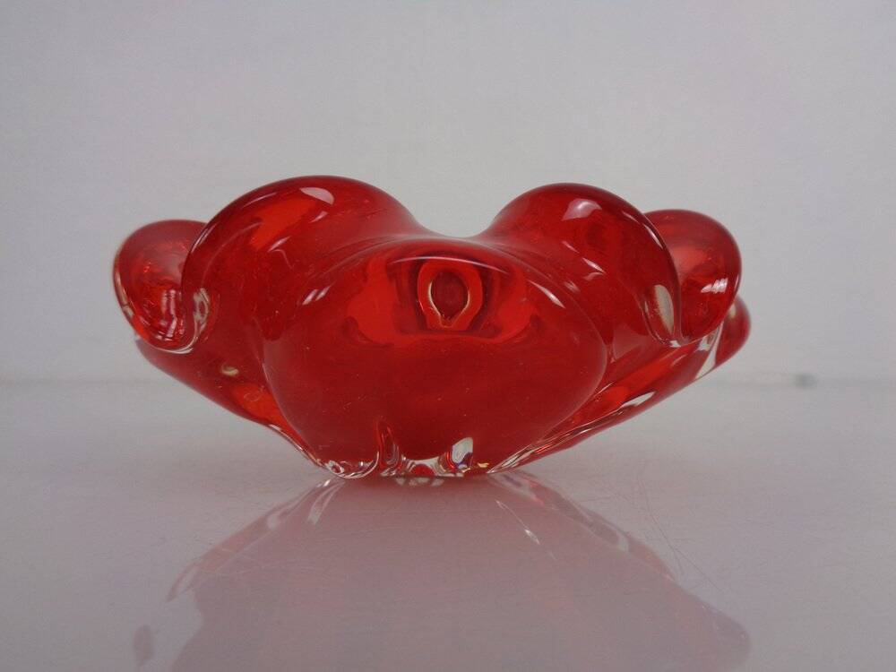 Vintage Italian Red Murano Glass Bowl, 1960s