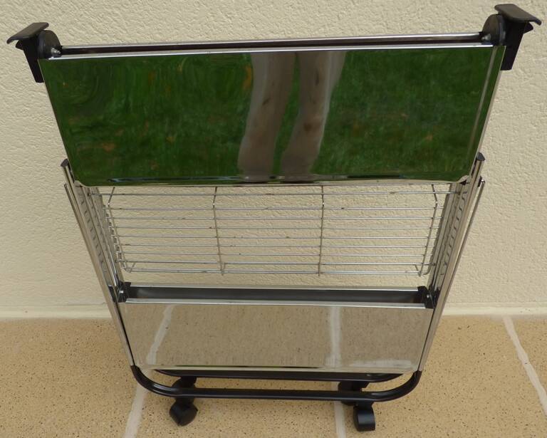 Vintage 50s Textane style rolling and folding trolley on its large