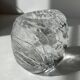 Glass candlestick by Bertil Vallien for Kosta Boda, man's head.