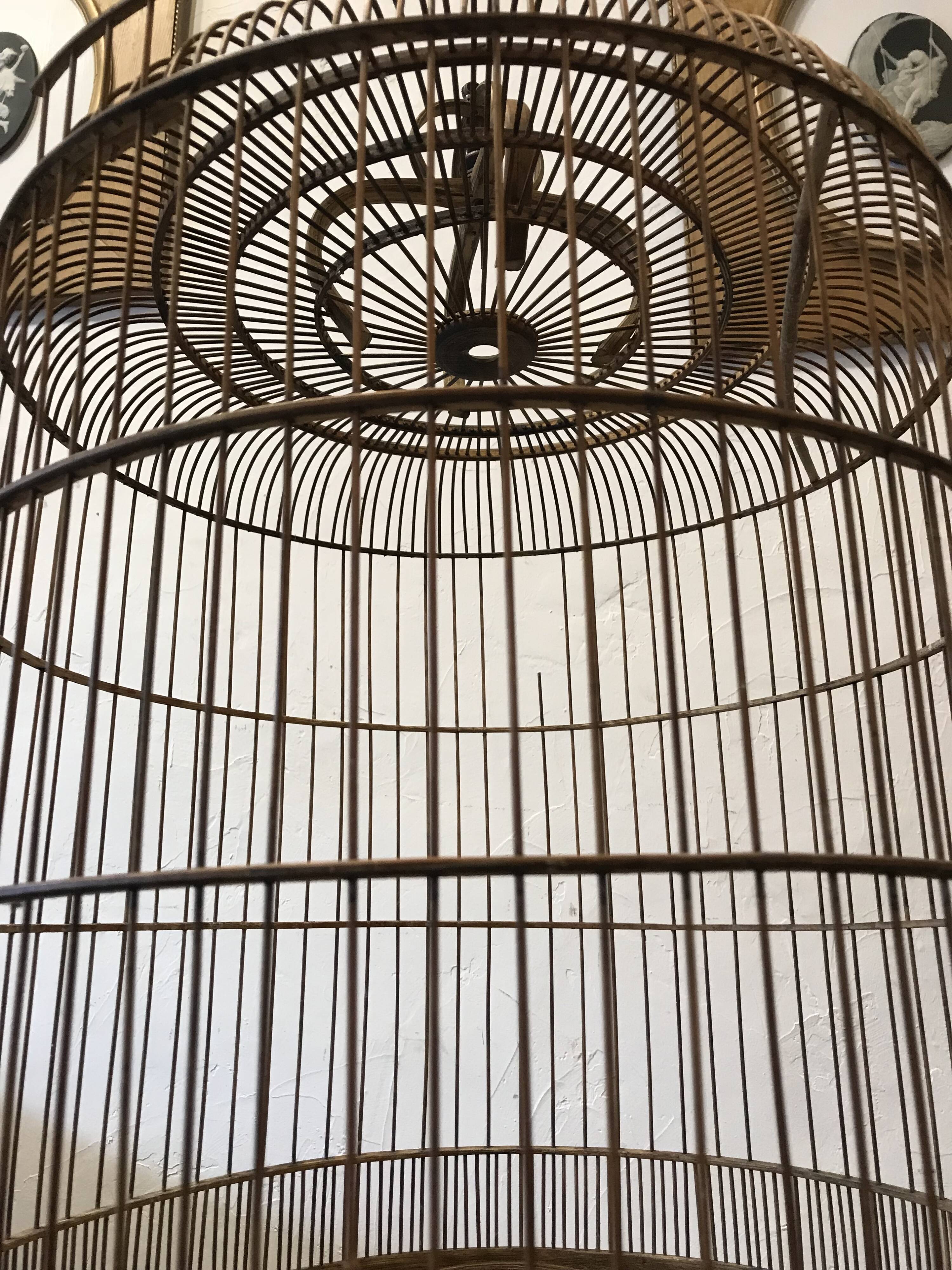 Birdcage old bamboo 70cm