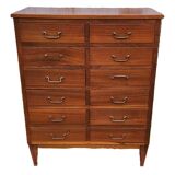 English Mahogany Archive Furniture with 12 Drawers